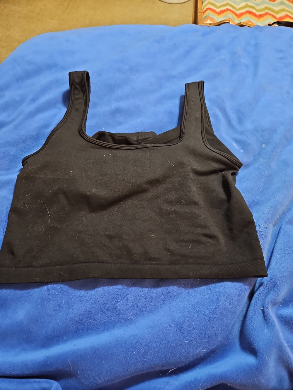 Black Sqare Neck Women's Chest Binder Cropped Tank Top